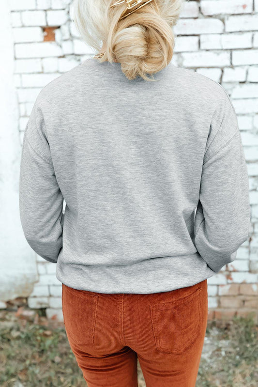 Drop Shoulder Ribbed Trim Sweatshirt - Trendsi