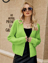 Dropped Shoulder Button Up Cardigan - Trendsi - Flyclothing LLC
