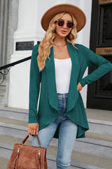 Open Front Long Sleeve Cardigan - Trendsi