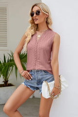 Spliced Lace V-Neck Tank - Trendsi - Flyclothing LLC