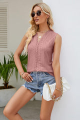 Spliced Lace V-Neck Tank - Flyclothing LLC