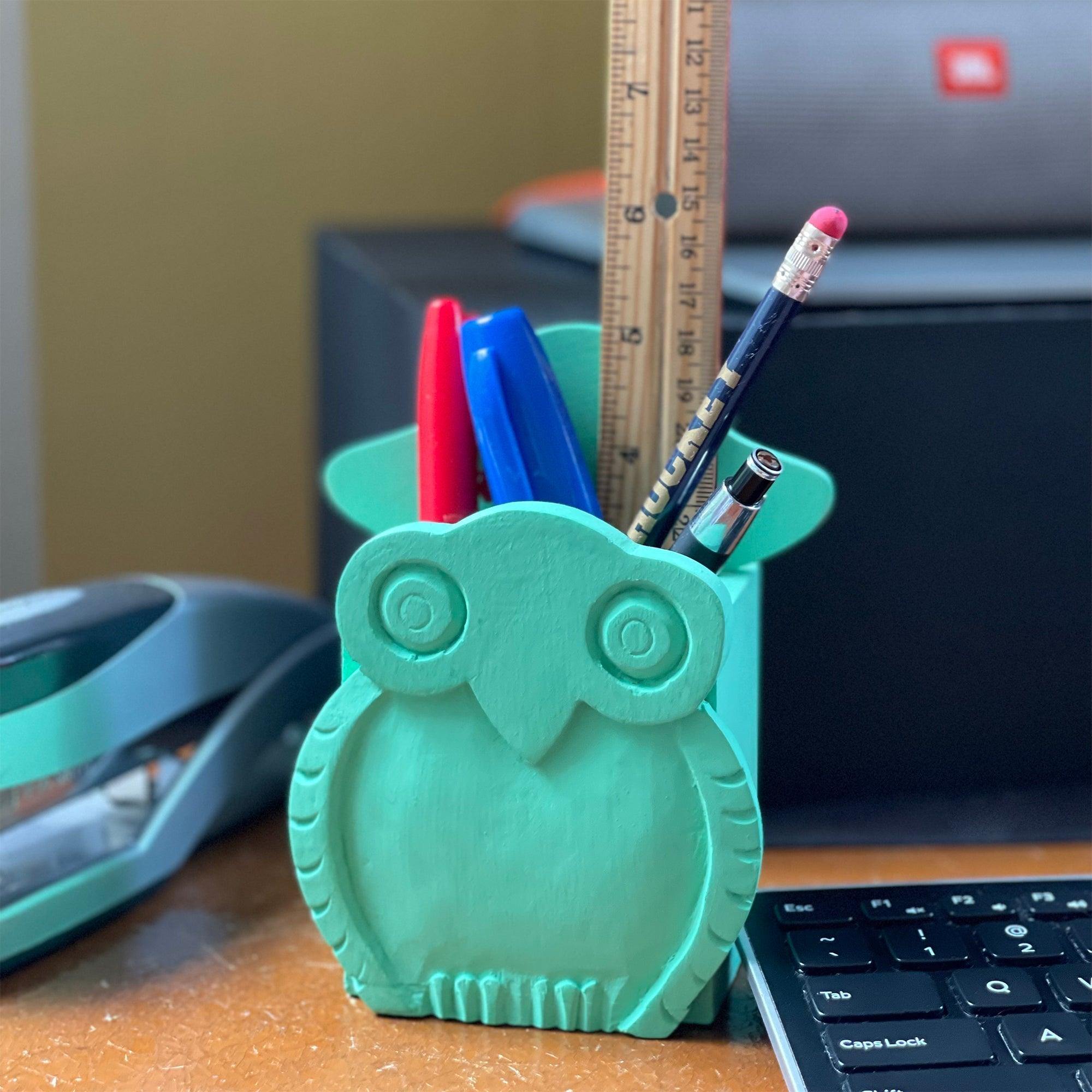 Mr. Owl Eyeglass Stand Pen Holder Combo - Asha Handicrafts