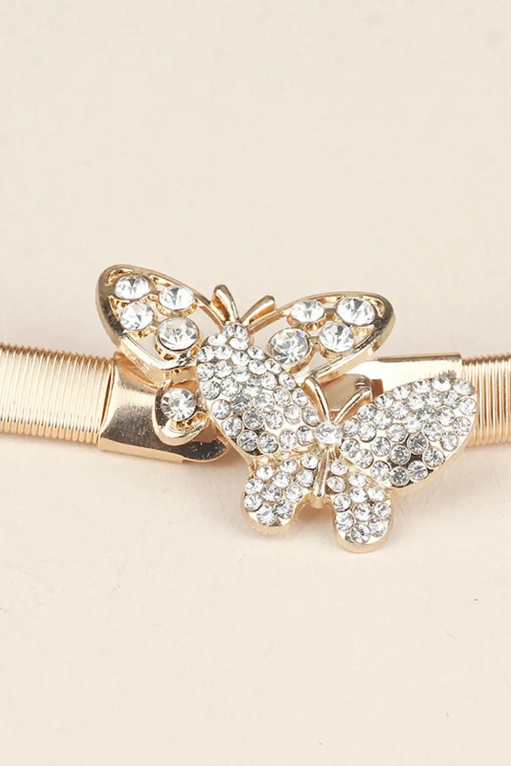 Rhinestone Butterfly Elastic Metal Belt - Trendsi - Flyclothing LLC