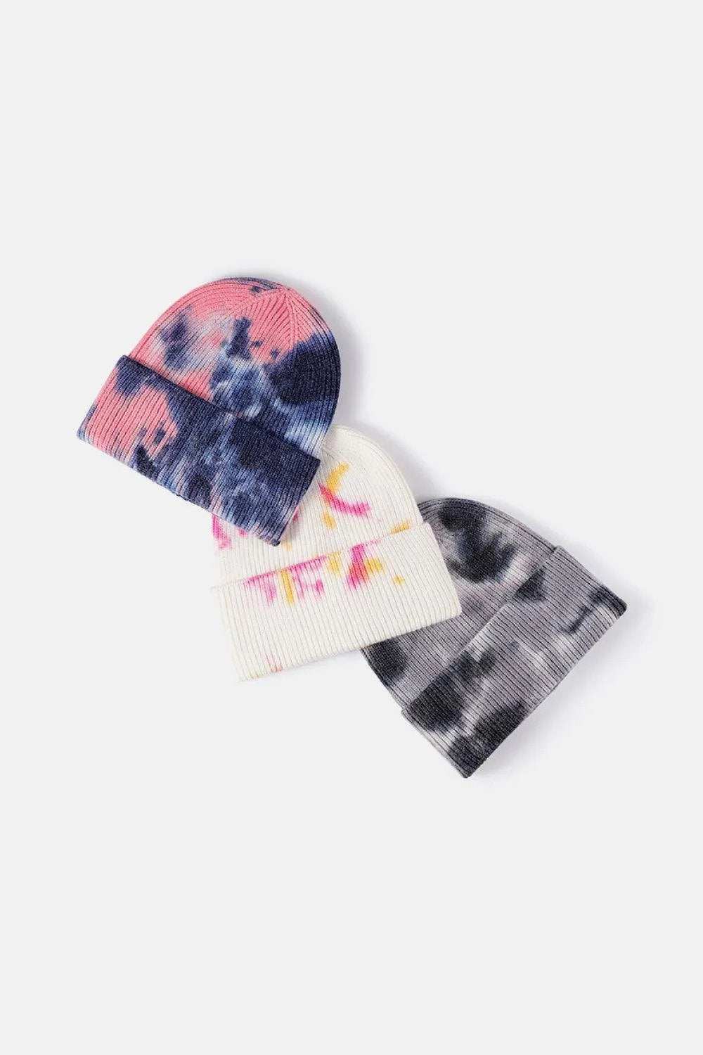 Tie-Dye Cuffed Rib-Knit Beanie Hat - Trendsi - Flyclothing LLC