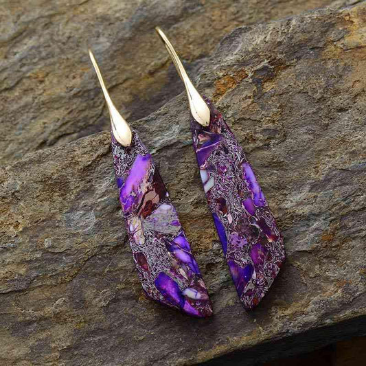 Gold-Plated Copper Dangle Earrings - Trendsi