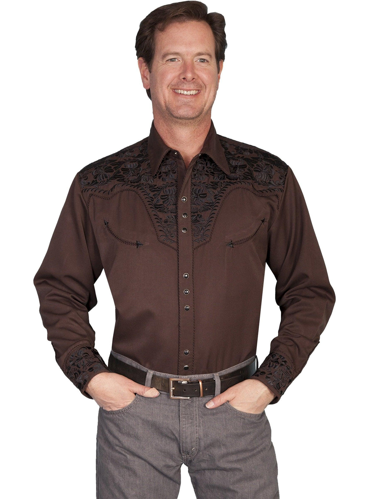 Scully Poly/rayon blend snap front shirt - Flyclothing LLC