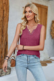 Heathered Notched Wide Strap Tank - Trendsi - Flyclothing LLC
