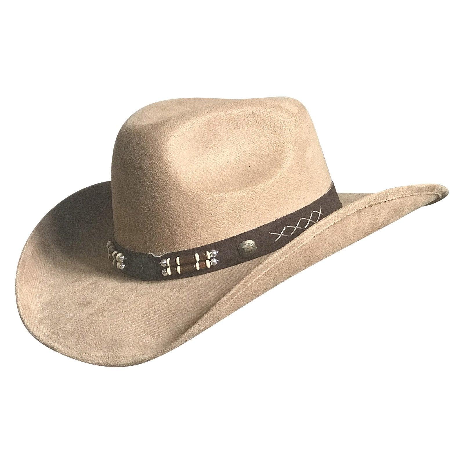 Suede Canyon Western Cowboy Hat in Beige - Flyclothing LLC