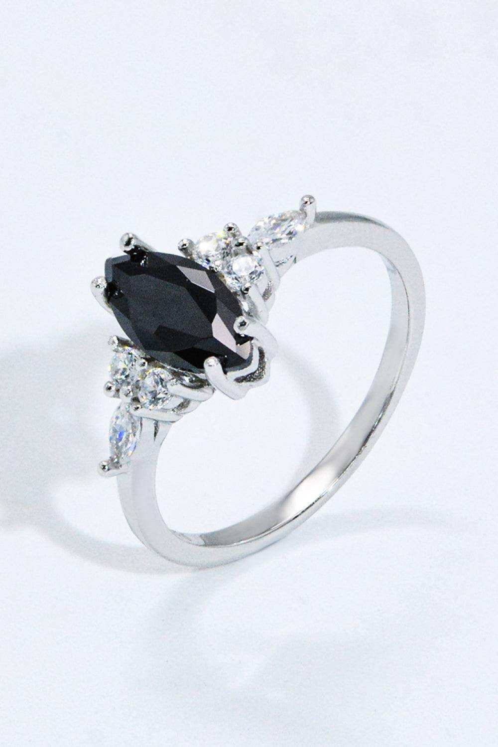 925 Sterling Silver Black Agate Ring - Trendsi - Flyclothing LLC