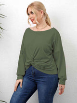 Plus Size Twisted Drop Shoulder T-Shirt - Trendsi - Flyclothing LLC