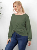 Plus Size Twisted Drop Shoulder T-Shirt - Trendsi - Flyclothing LLC