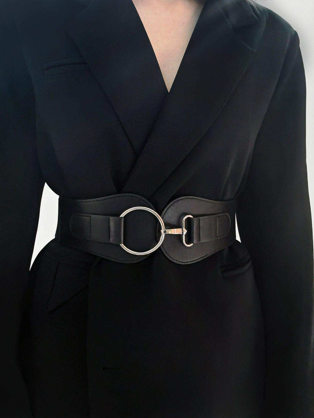 PU Elastic Wide Belt - Trendsi - Flyclothing LLC