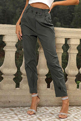 High Waist Cropped Pants - Trendsi