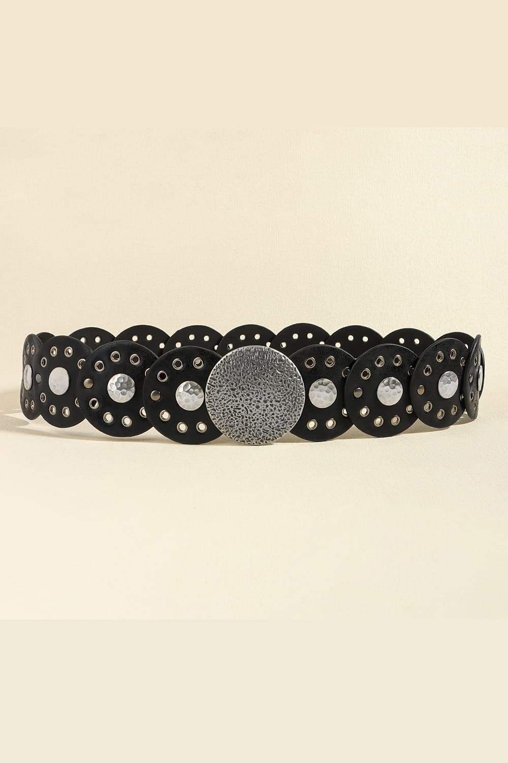 Round Shape PU Leather Belt - Trendsi - Flyclothing LLC
