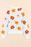 Floral Round Neck Sweater - Trendsi