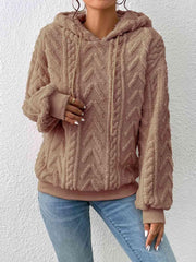 Drawstring Long Sleeve Hoodie - Trendsi