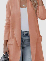 Open Front Dropped Shoulder Outerwear - Trendsi - Flyclothing LLC