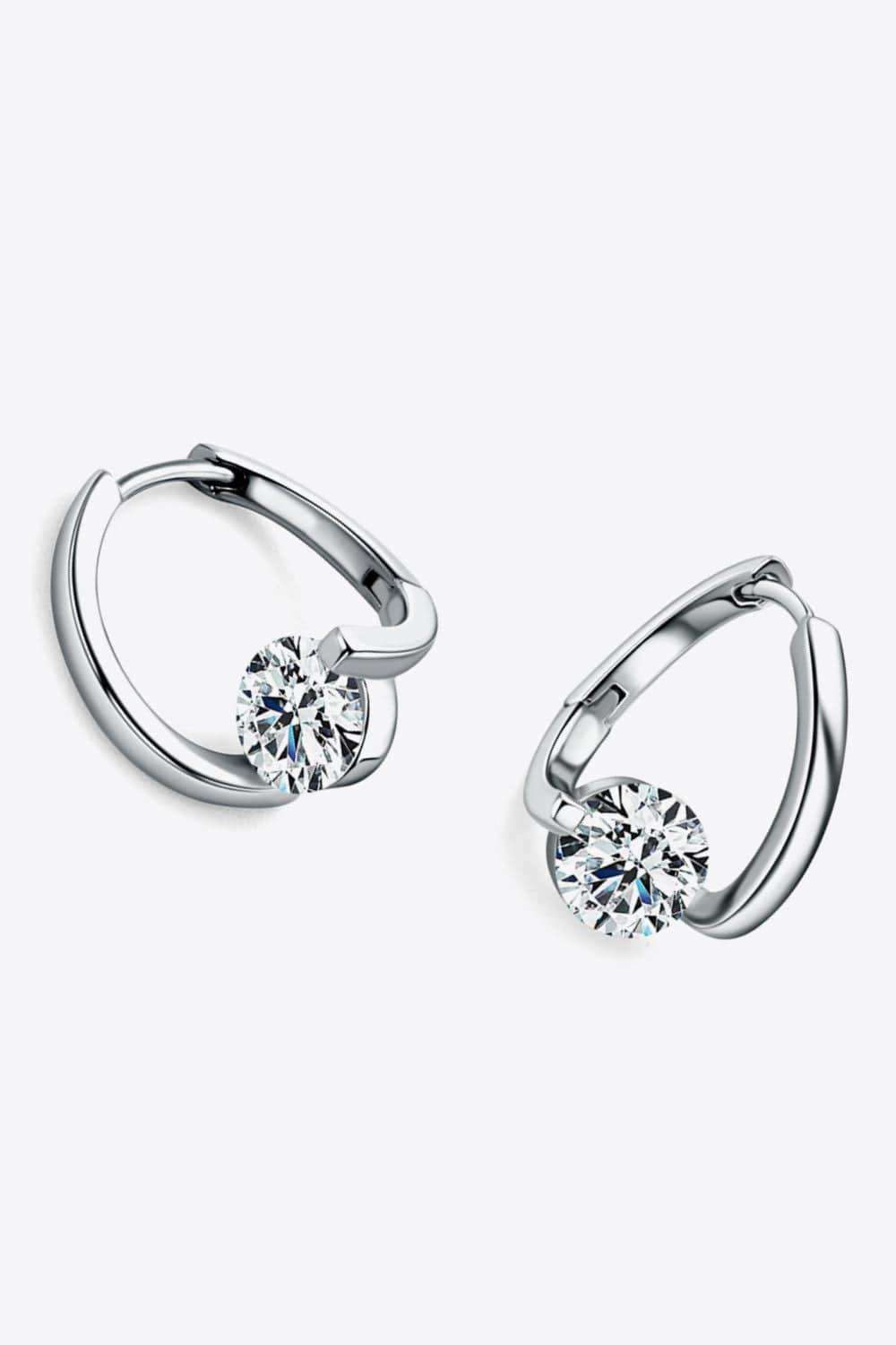 2 Carat Moissanite 925 Sterling Silver Heart Earrings - Trendsi - Flyclothing LLC