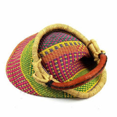 Bolga Pot Design Market Basket, Mixed Colors - Gitzell