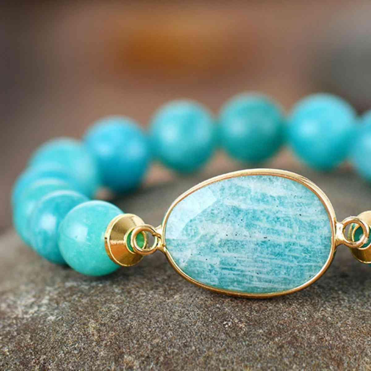 Natural Stone Beaded Bracelet - Trendsi