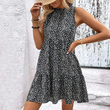 Leopard Print Sleeveless Mini Dress - Trendsi - Flyclothing LLC