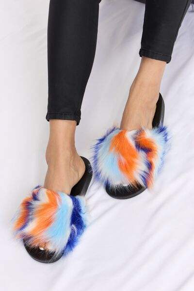 Forever Link Plush Open-Toe Sandals - Trendsi - Flyclothing LLC