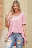 V-Neck Dropped Shoulder Tunic Top - Trendsi - Flyclothing LLC