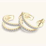Moissanite 925 Sterling Silver C-Hoop Earrings - Trendsi - Flyclothing LLC