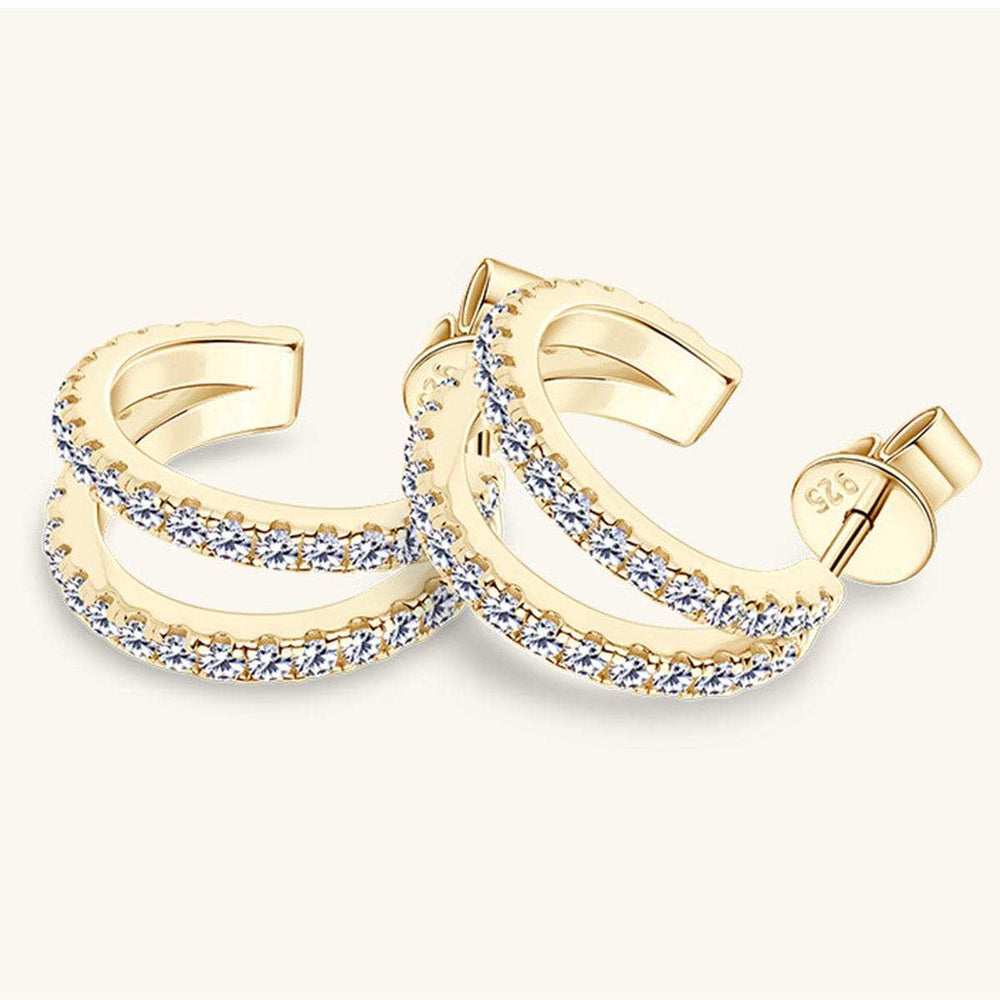Moissanite 925 Sterling Silver C-Hoop Earrings - Trendsi - Flyclothing LLC