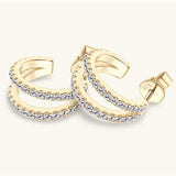 Moissanite 925 Sterling Silver C-Hoop Earrings - Trendsi - Flyclothing LLC