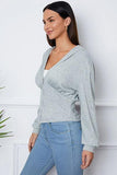 Ruched Half Zip Hooded Jacket - Trendsi