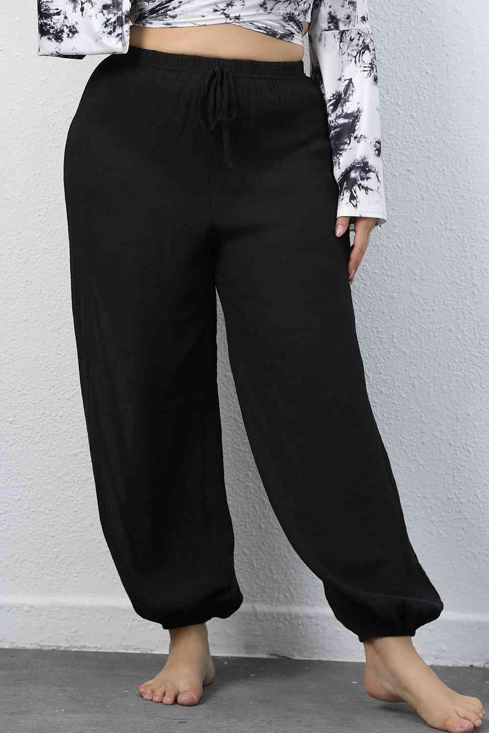 Plus Size Drawstring Jogger Pants - Trendsi