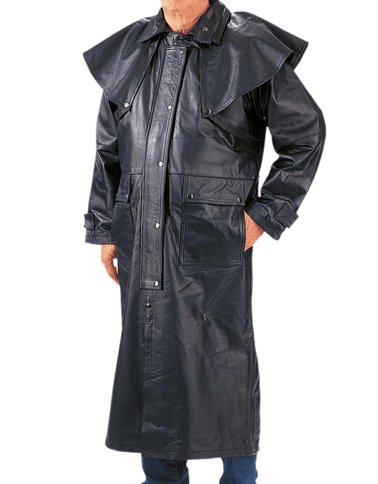 Unik International Mens Premium Leather Duster