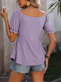 Ruched V-Neck Flounce Sleeve Blouse - Trendsi - Flyclothing LLC