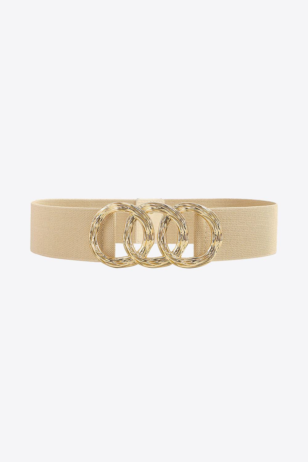 Zinc Alloy Buckle Elastic Wide Belt - Flyclothing LLC