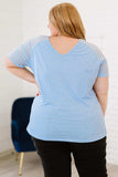 Plus Size V-Neck Raglan Sleeve Tee - Trendsi - Flyclothing LLC