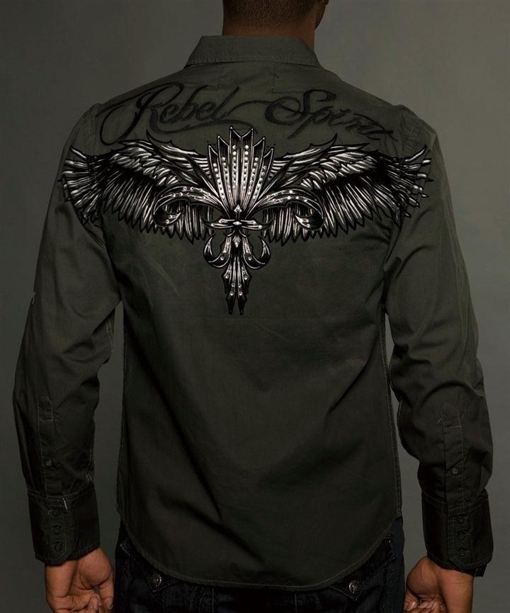 Rebel Spirit Men's Woven Shirt - Flyclothing LLC