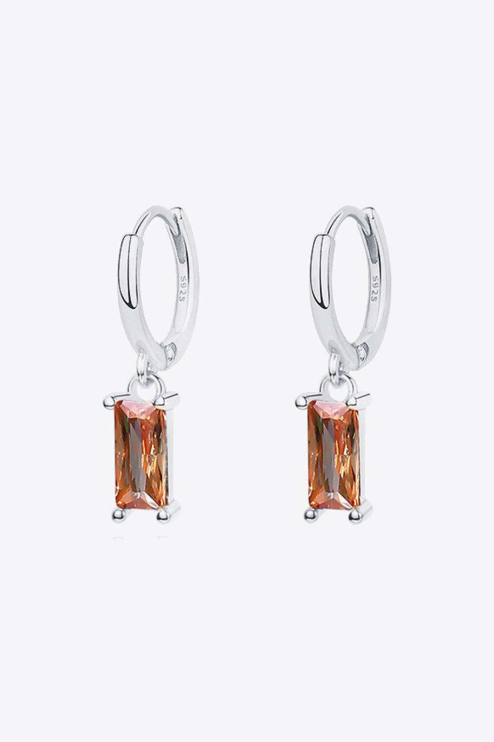 Retro 925 Sterling Silver Cubic Zirconia Drop Earrings - Trendsi - Flyclothing LLC