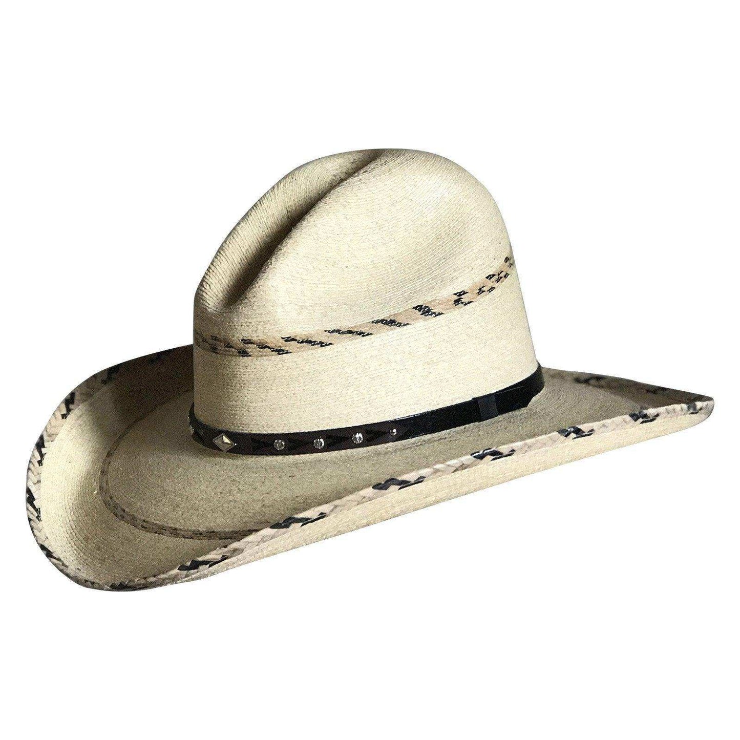 Premium Palm Straw Western Cowboy Hat with Gus Stripe - Rockmount Clothing - Flyclothing LLC