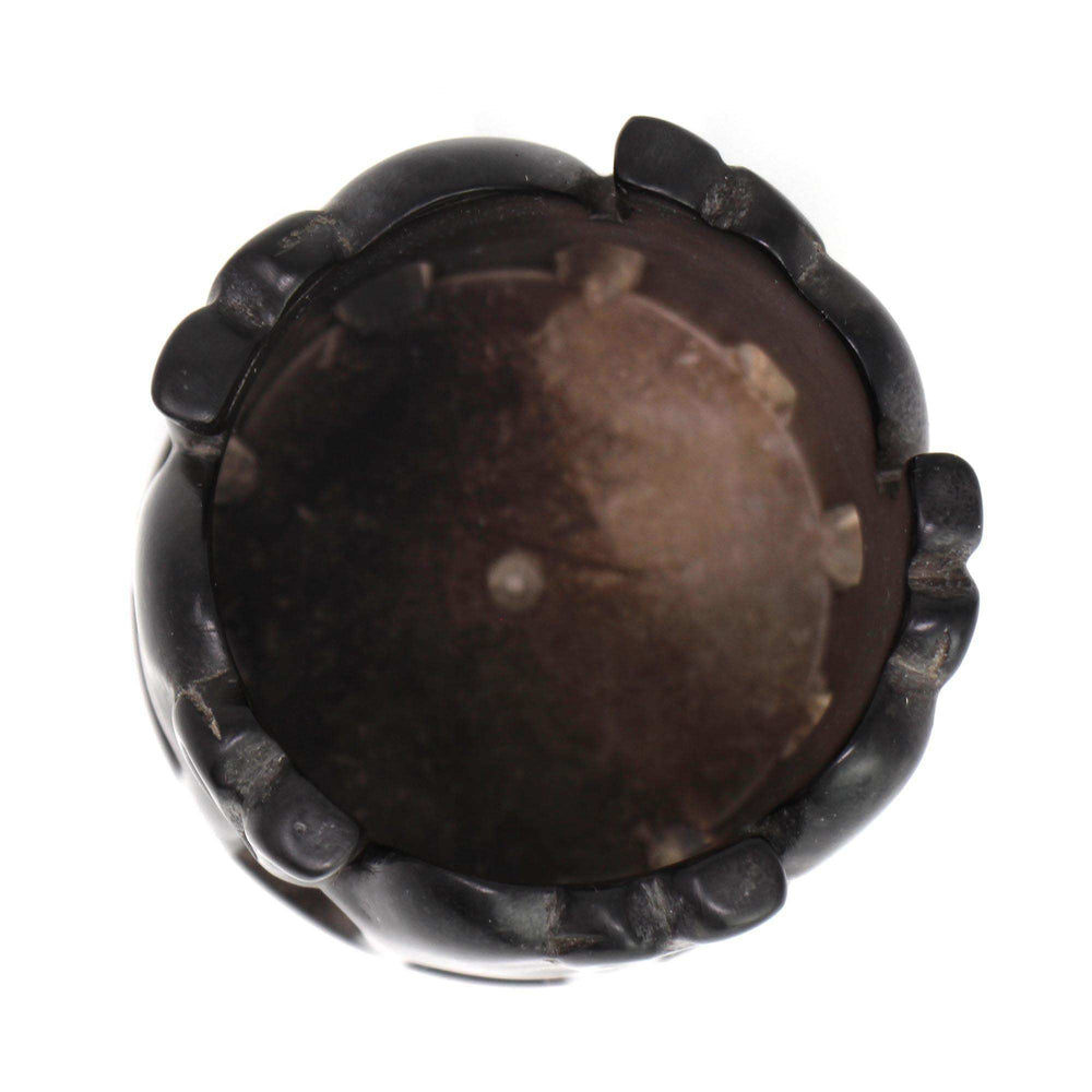 Circle of Elephants Soapstone Sculpture, 3 to 3.5-inch - Dark Stone - SMOLArt - Flyclothing LLC