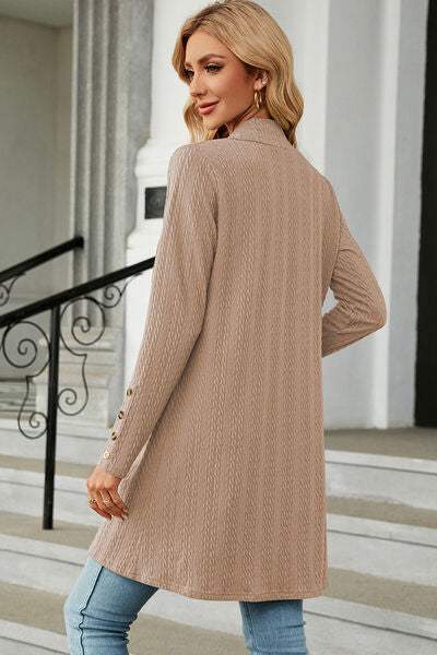 Open Front Long Sleeve Cardigan - Trendsi - Flyclothing LLC
