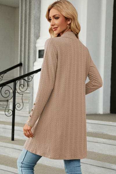 Open Front Long Sleeve Cardigan - Trendsi - Flyclothing LLC