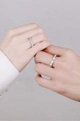 Moissanite Minimalist Rhodium-Plated Ring - Trendsi - Flyclothing LLC
