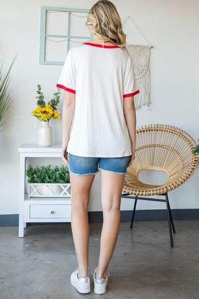Heimish Full Size USA Contrast Trim Short Sleeve T-Shirt - Trendsi - Flyclothing LLC