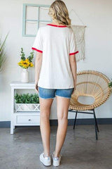 Heimish Full Size USA Contrast Trim Short Sleeve T-Shirt - Trendsi - Flyclothing LLC