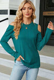 Round Neck Cold Shoulder T-Shirt - Trendsi - Flyclothing LLC