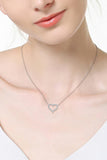 Moissanite Platinum-Plated Heart Necklace - Trendsi