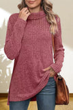 Turtleneck High Low Top - Trendsi