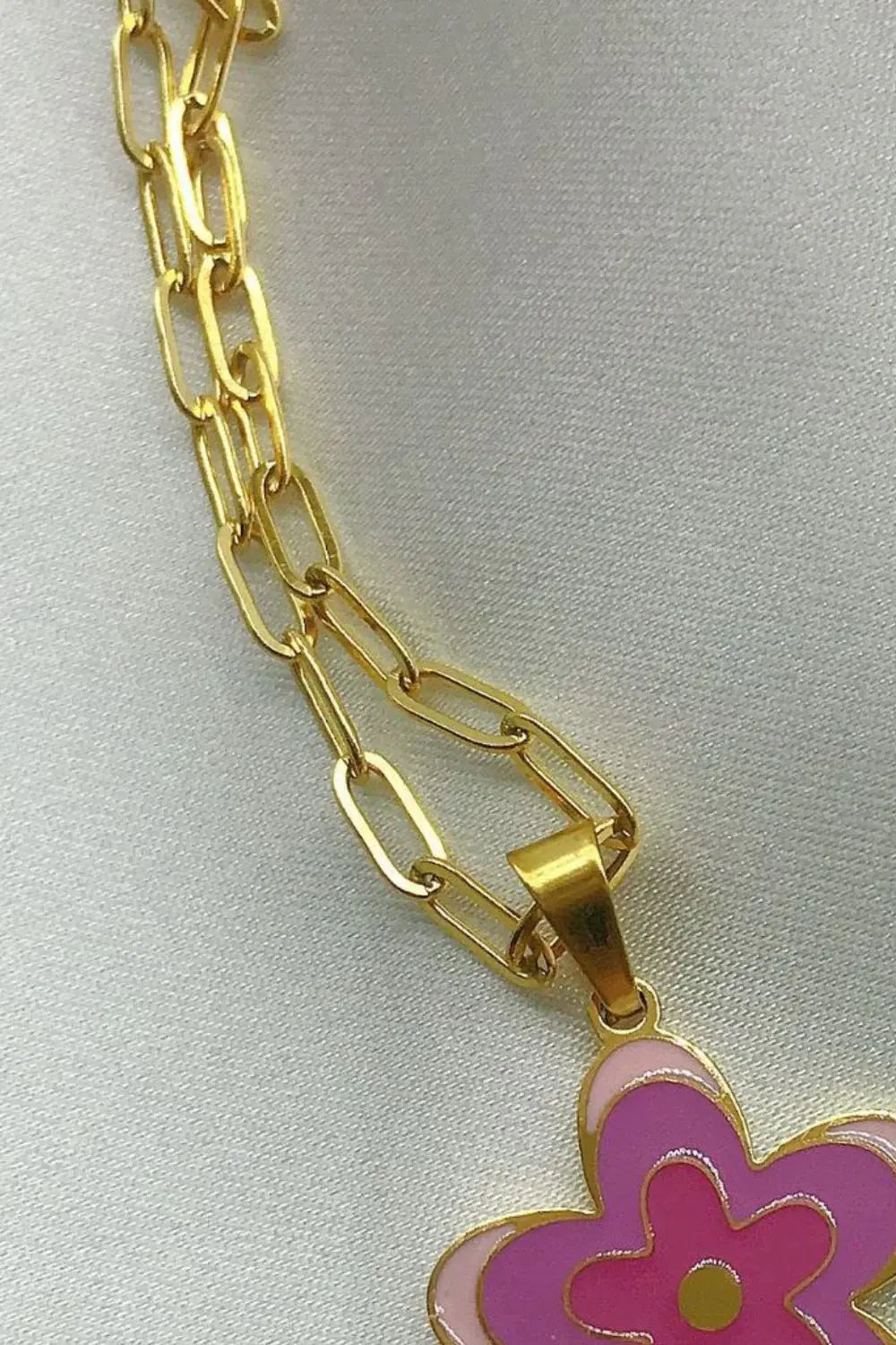 Flower Pendant Stainless Steel Necklace - Trendsi - Flyclothing LLC