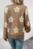 Floral Dropped Shoulder Sweater - Trendsi